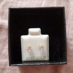 Tiny gold studs CZ